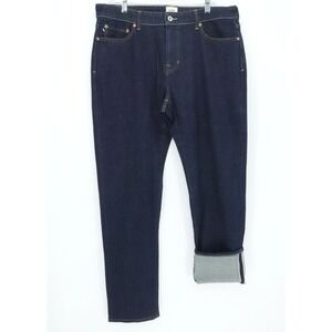 Flint and Tinder Jeans Mens 33x34 Blue Dark Straight Fit Stretch Selvedge USA